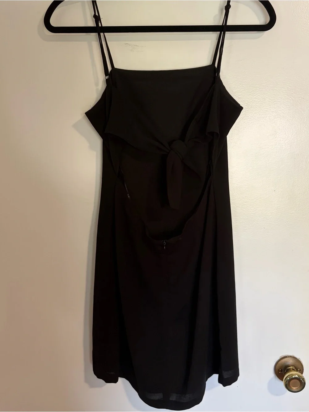 Lulu's Black Mini Dress with Tie Bow on Back
